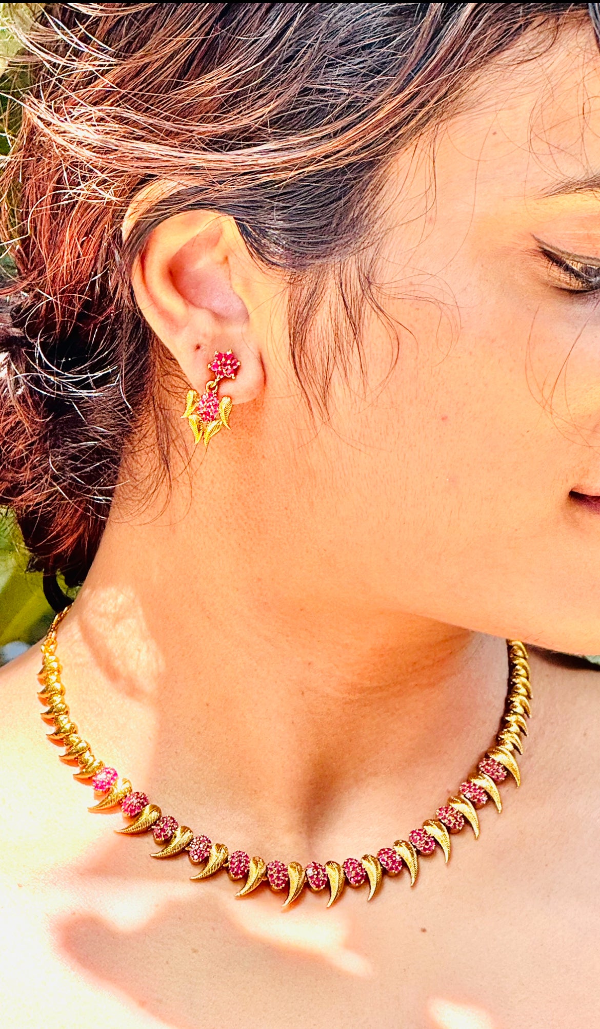 Nakharamala Set, Rani pink