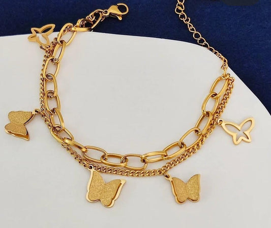 Golden Flutter Charm Bracelet