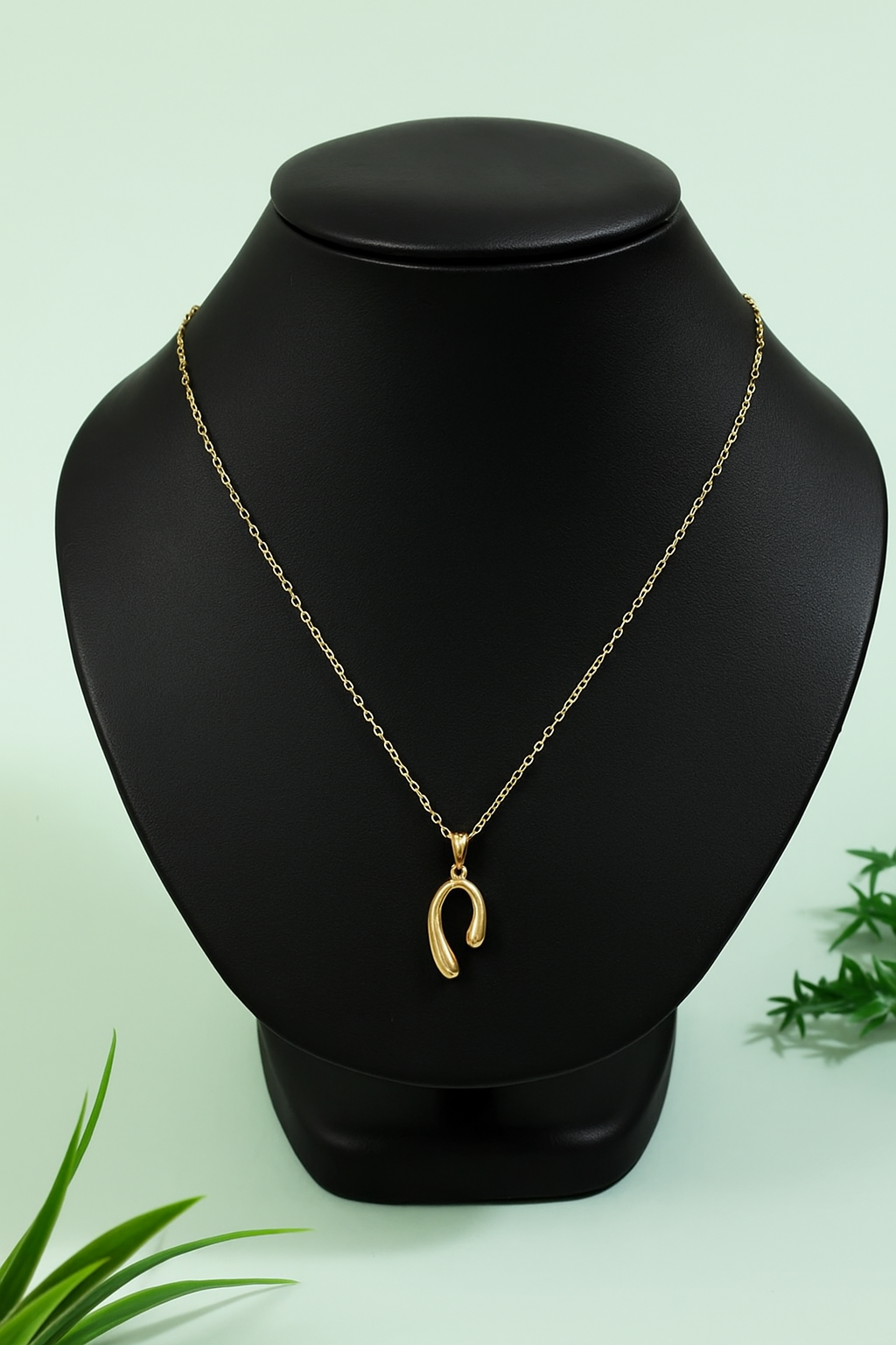 Abstract C Pendant Necklace