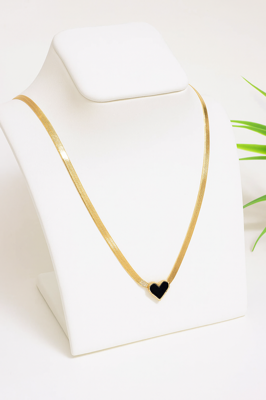 Heart Pendant Snake Chain Necklace