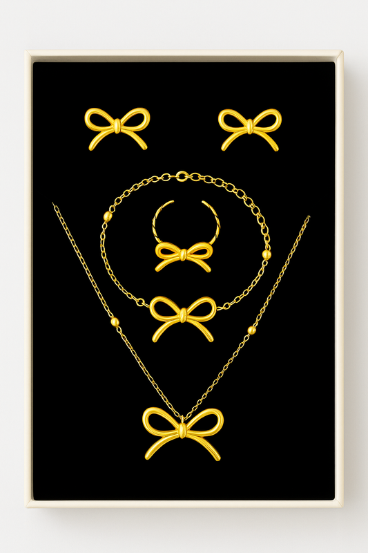 Golden Ribbon Charm Set