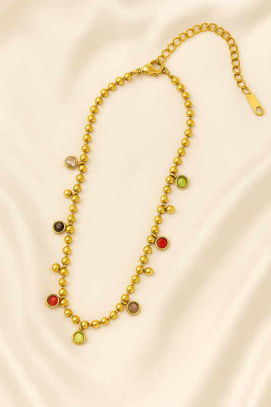 Zircon Color Pop Charm Necklace