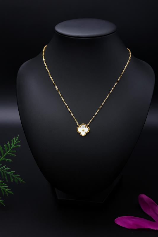 White Clover Pendant Necklace