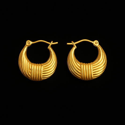 Golden Weave Hoops
