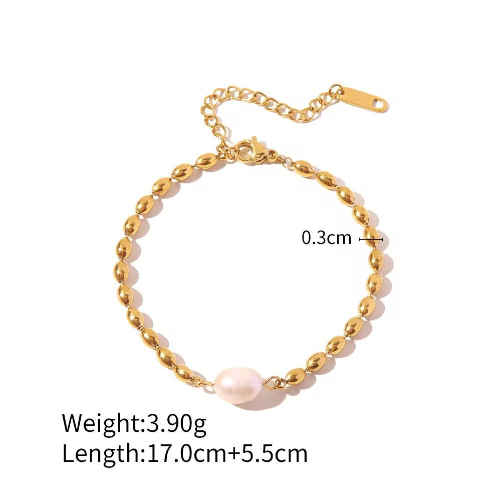 Golden Pearl Grace Bracelet