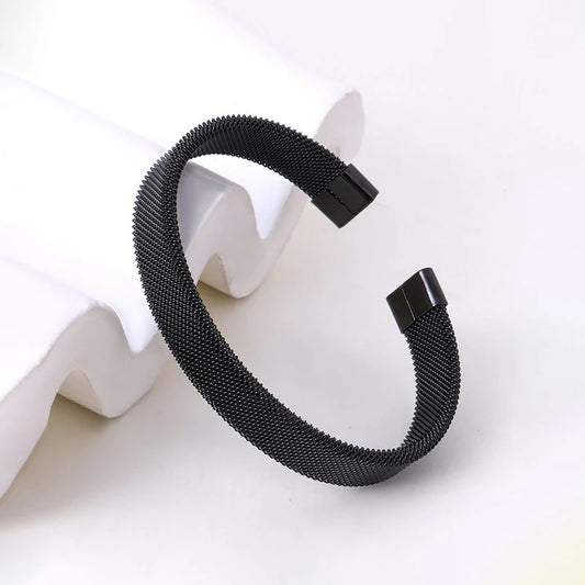 Mesh Cuff - Black Silver
