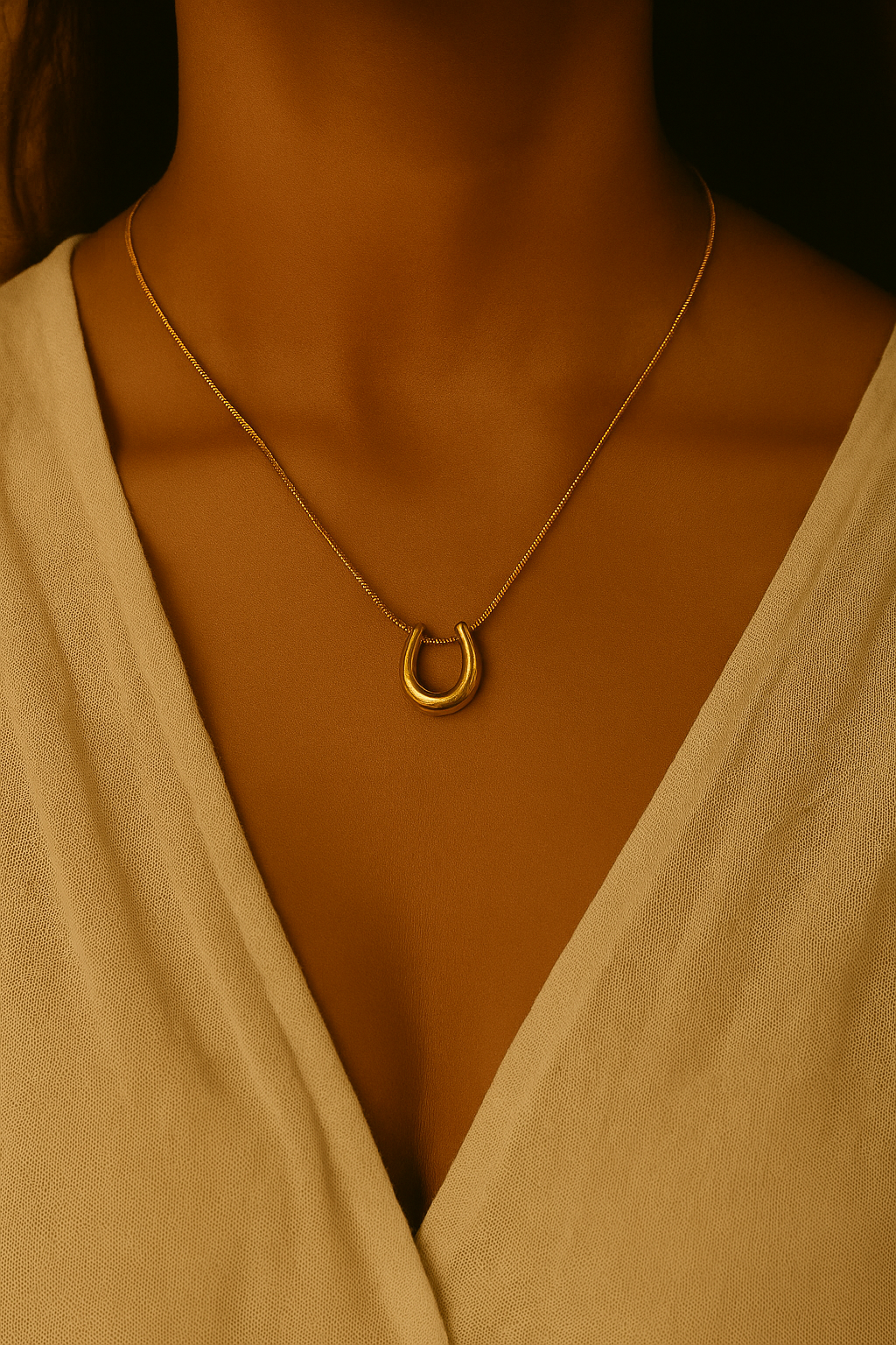 Celeste Glow Crescent Necklace